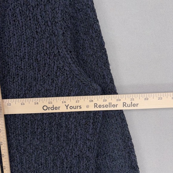 Chicos Sweater Womens 2 Large Blue V Neck Boucle Metallic Knit Pullover Textured - Picture 10 of 12